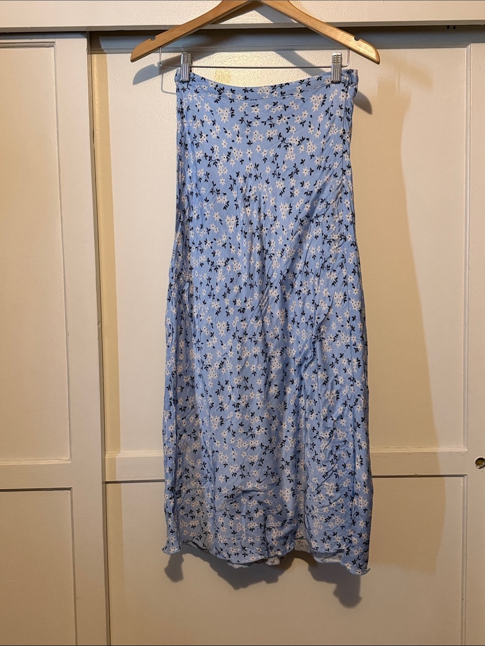Zara Light Blue Floral Maxi Skirt
